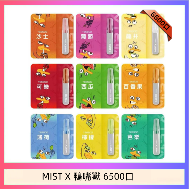 MIST X 鴨嘴獸 6500口 MIST X 鴨嘴獸 6500口一次性拋棄式電子煙|陶瓷芯更穩定