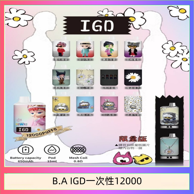 2c56eeea-7f53-4cda-aea3-ac943b903e67 B.A IGD12000口 電子煙